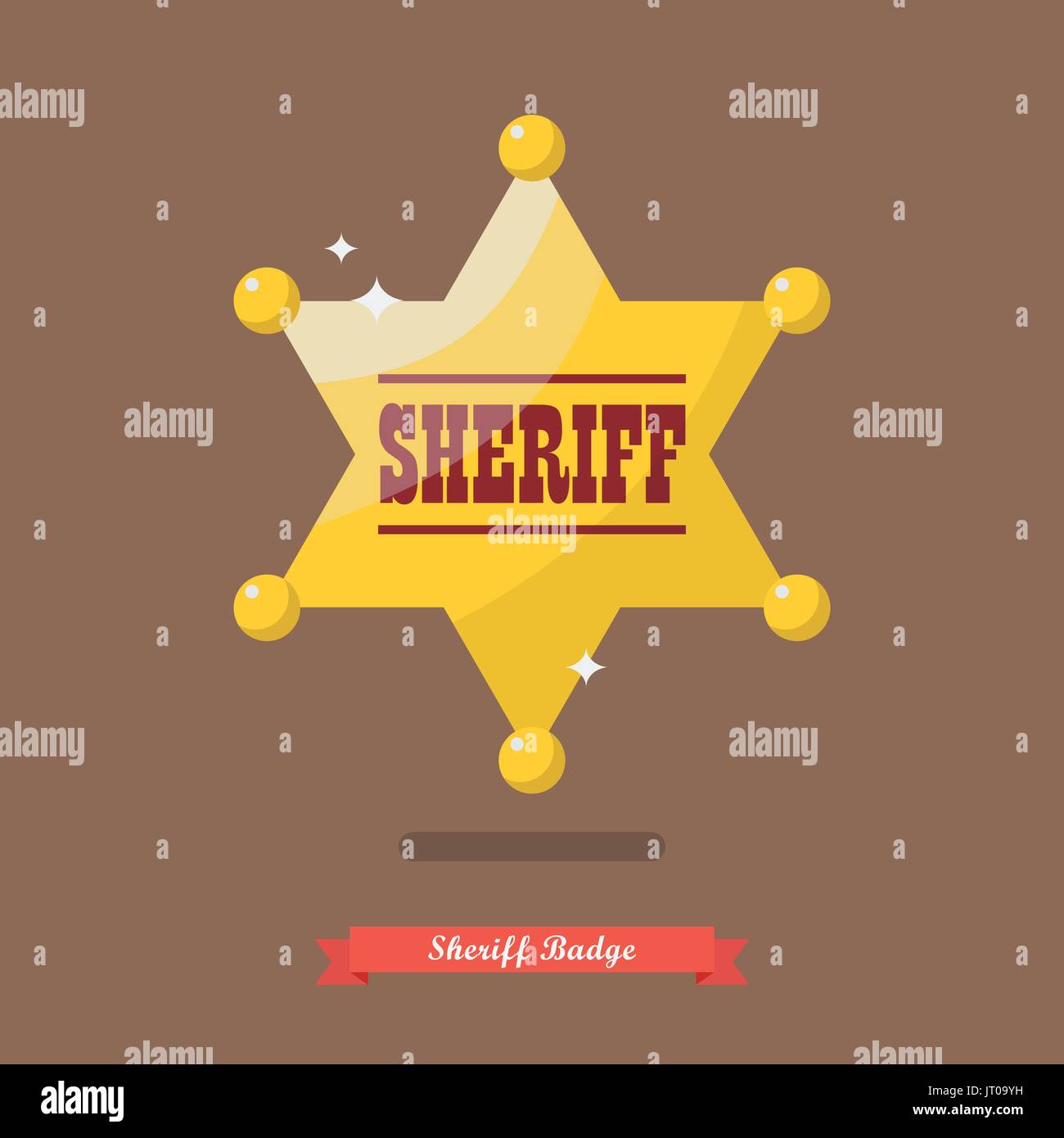 Insignia de Sheriff en estilo plano ilustración vectorial Imagen Vector