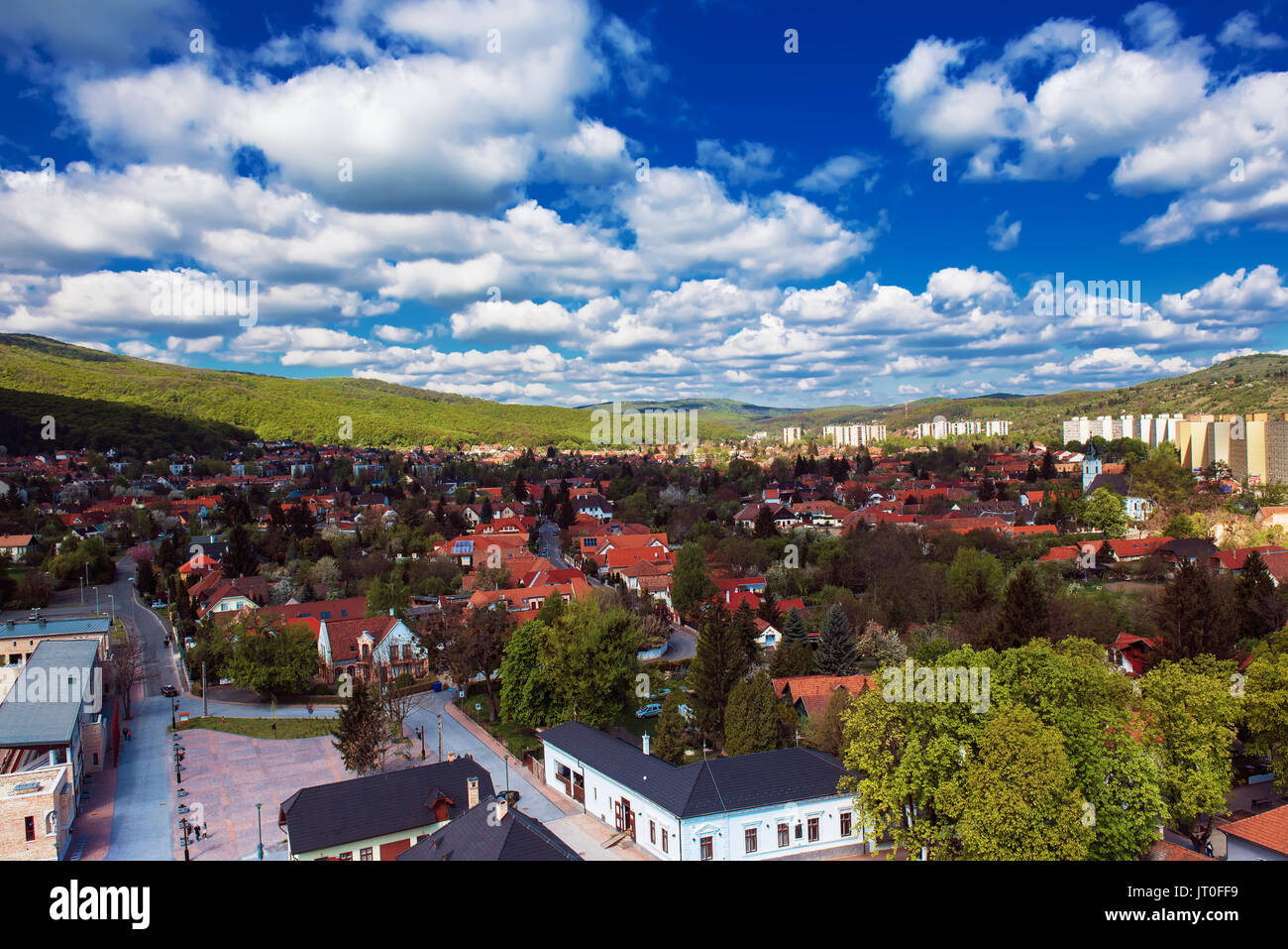 A la vista de la ciudad de Miskolc Foto de stock