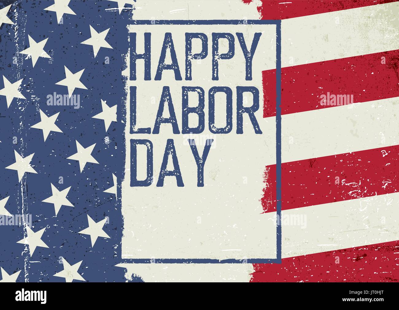 Feliz Día del Trabajo. El grunge bandera de Estados Unidos de América. Resumen antecedentes patrióticos americanos. Ilustración del Vector