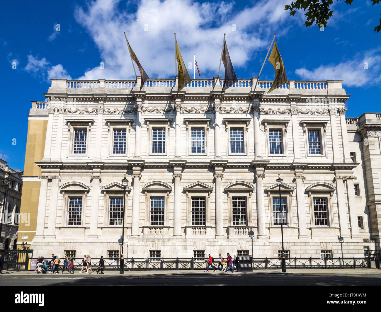 La Banqueting House de Whitehall, Londres - finalizada en 1622 y diseñada por Inigo Jones y rectificada en piedra de Portland en el 19º C Foto de stock