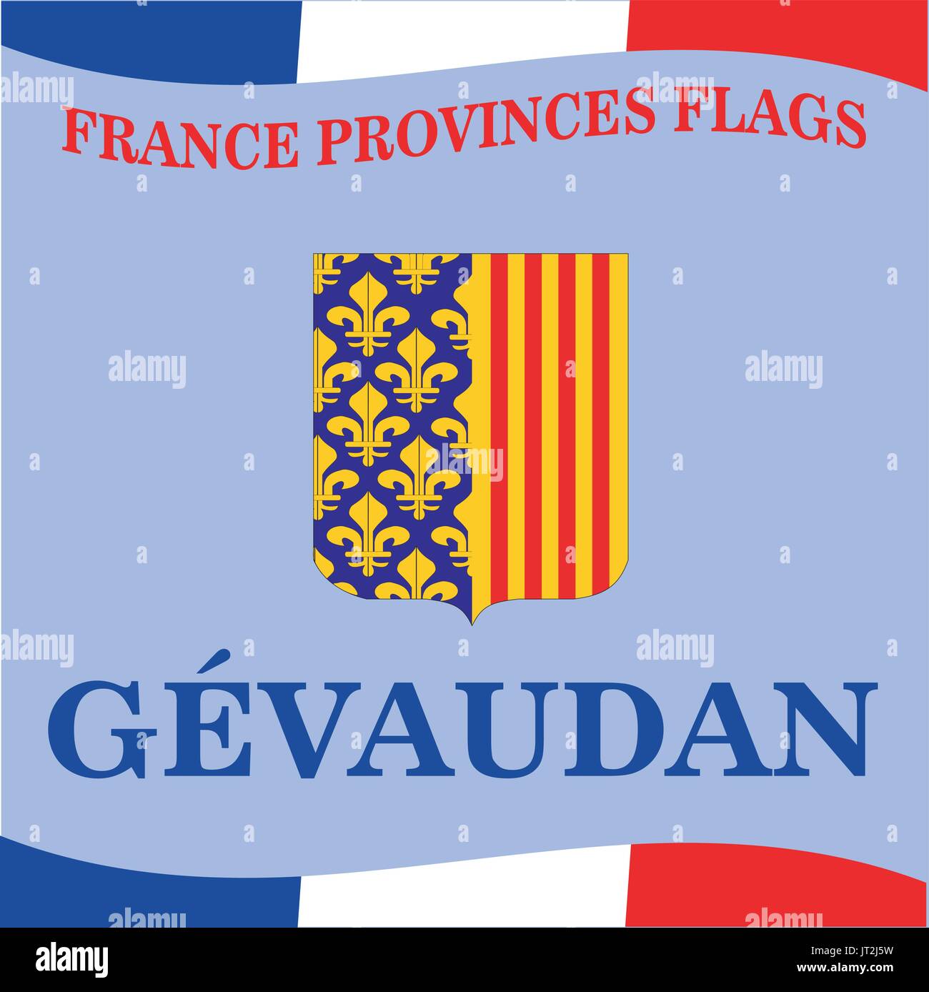 Bandera de la provincia francesa de Gevaudan Ilustración del Vector