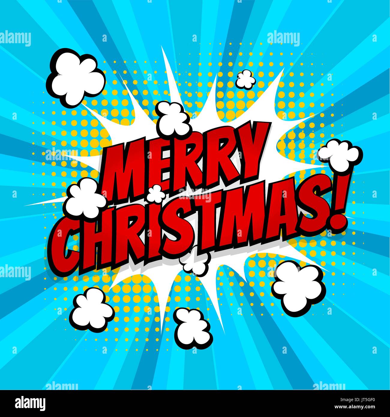 Feliz Navidad pop art comic texto Imagen Vector de stock - Alamy