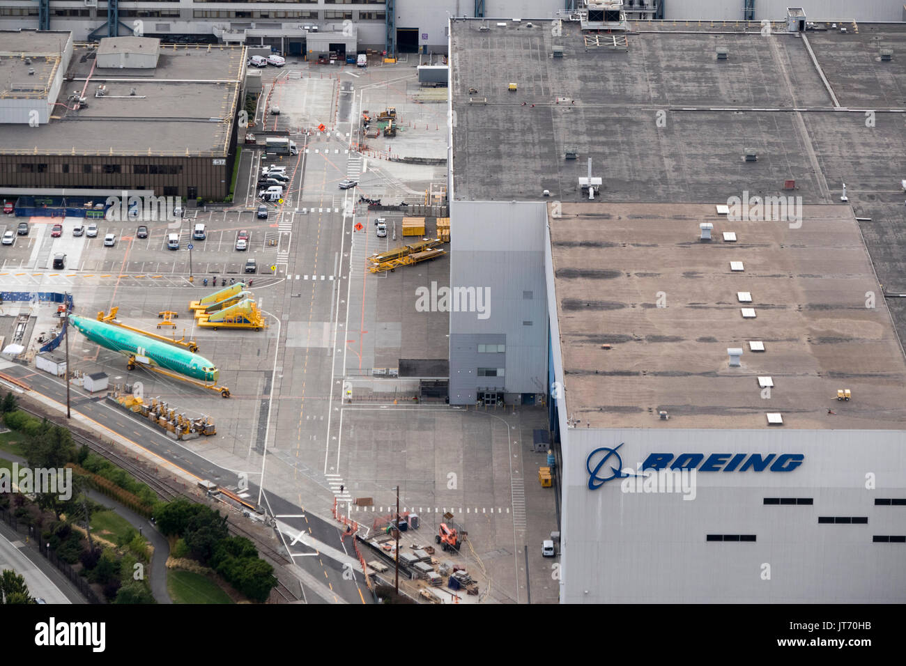 Vista aérea de la fábrica de perchas, Boeing de Renton, Estado de  Washington, EE.UU Fotografía de stock - Alamy