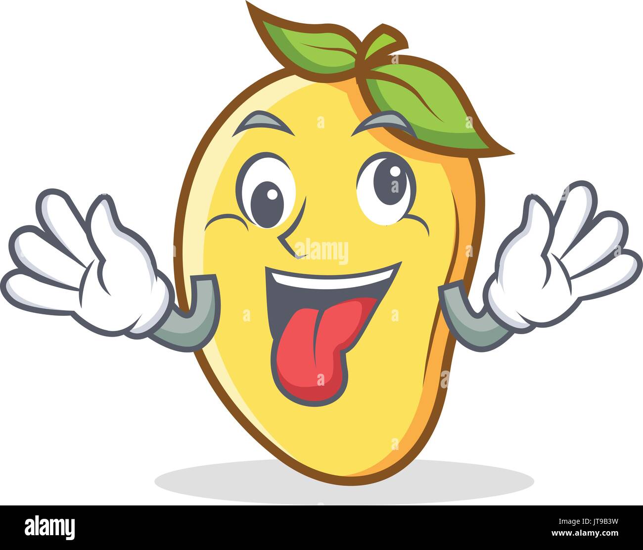 Mango loco personaje mascota de dibujos animados Imagen Vector de stock
