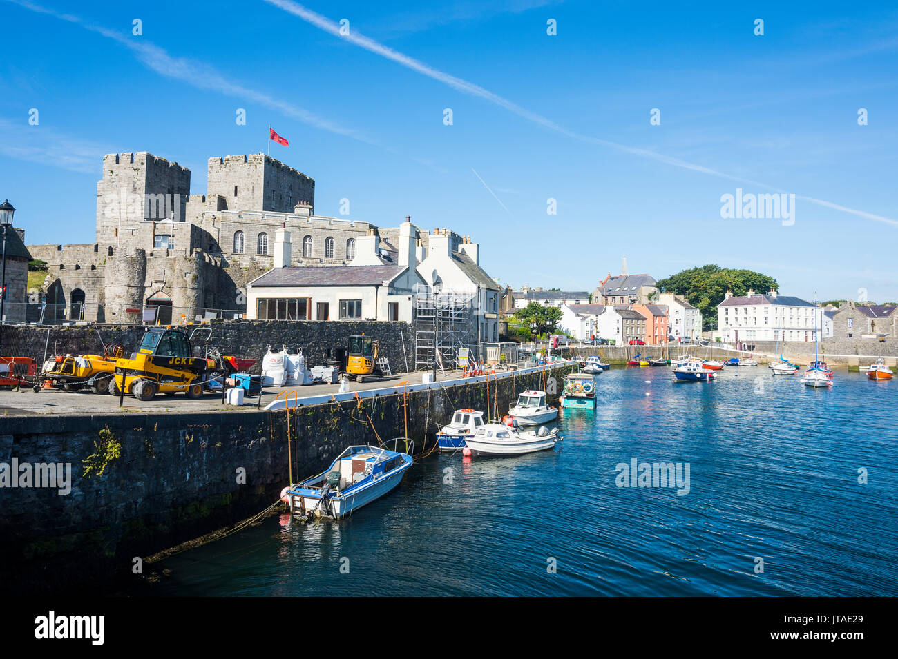 Puerto de Castletown, Isla de Man, dependencia de la corona del Reino Unido, Europa Foto de stock