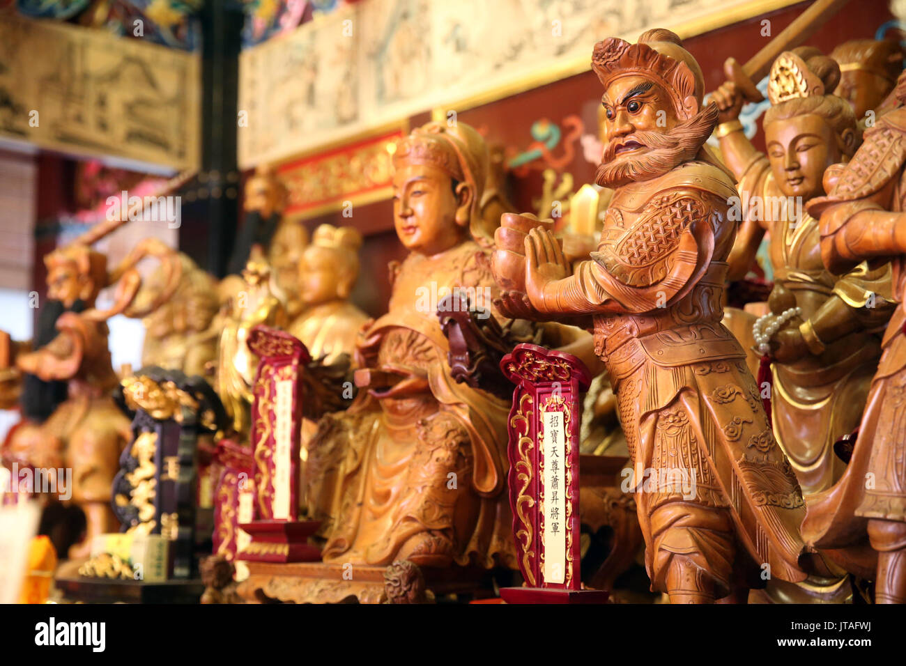 Panteón taoísta, Yu Huang Gong Templo del Emperador de Jade celestial, Singapur, Sudeste de Asia, Asia Foto de stock