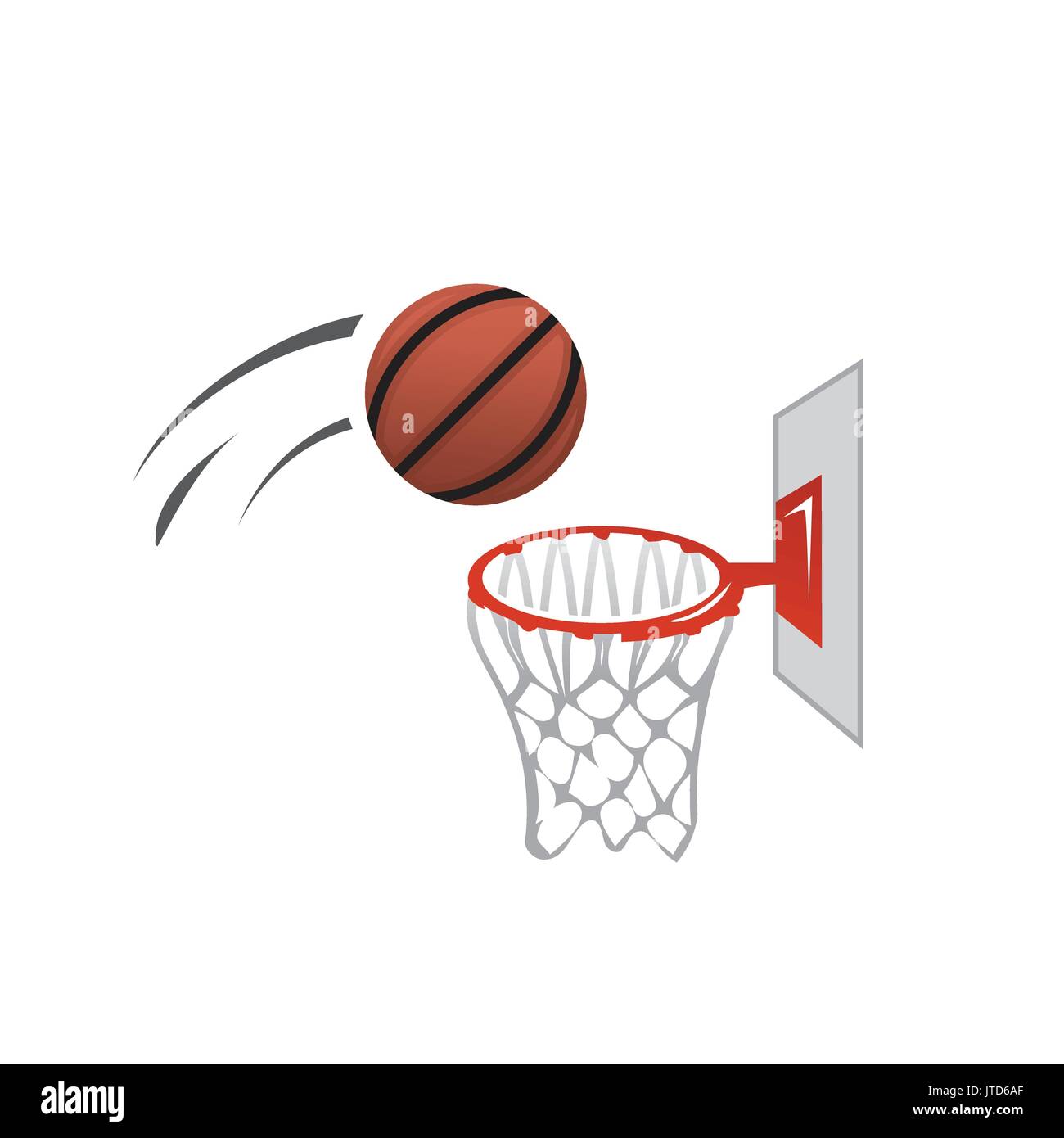 Lanzar a la canasta de baloncesto ilustración, aislado sobre fondo blanco  Imagen Vector de stock - Alamy