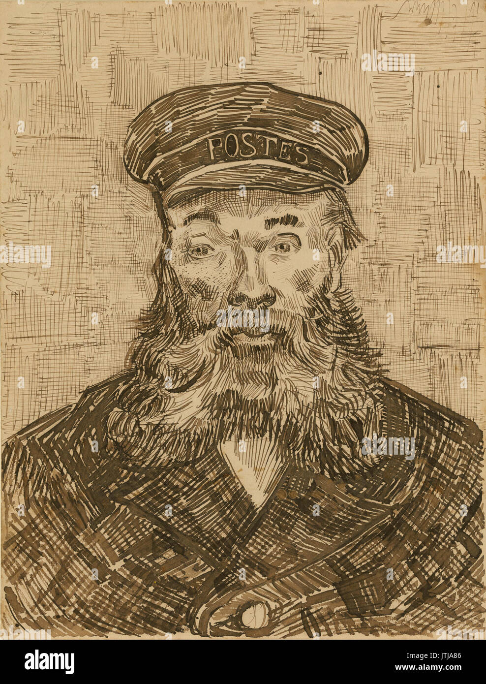 Retrato del cartero Joseph Roulin (1888) van Gogh Getty Foto de stock
