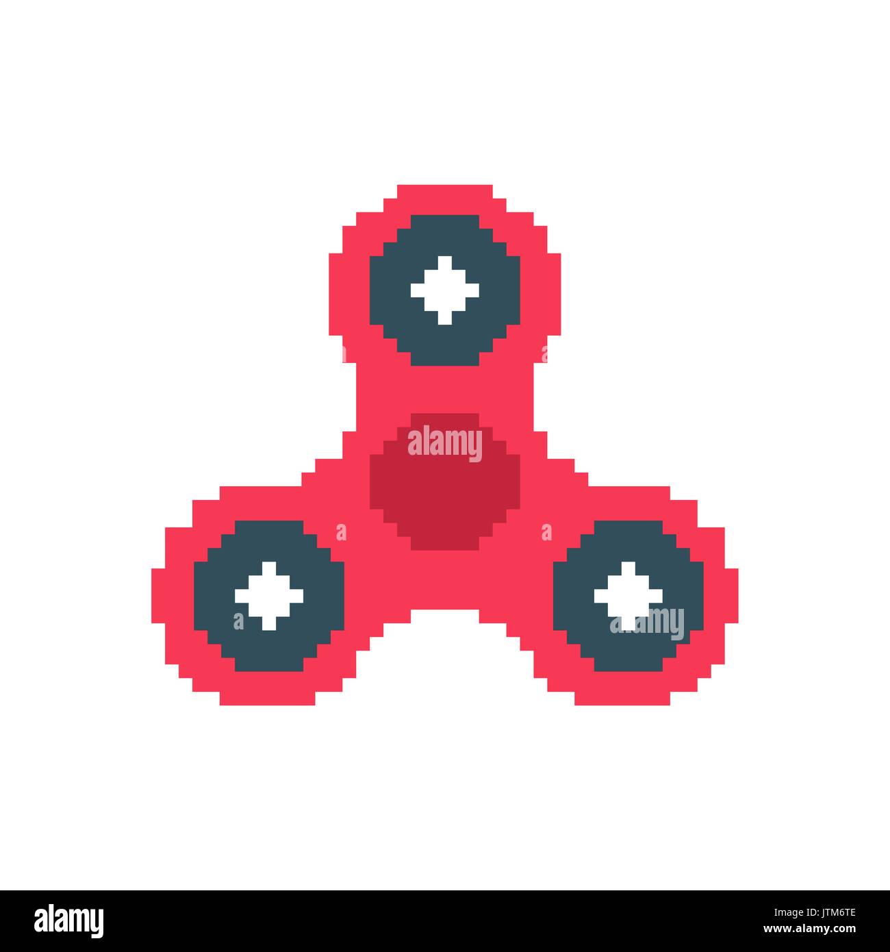 Spinner píxel molestar dedo toy pixelada. Anti Estrés juguete a mano sobre fondo blanco Imagen Vector de stock - Alamy