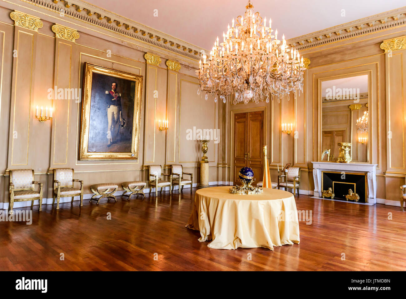 Bruselas, Bélgica - 13 de agosto de 2014: el Palacio Real de Bruselas, Bruselas, palacio oficial del Rey y la Reina de los Belgas. Foto de stock