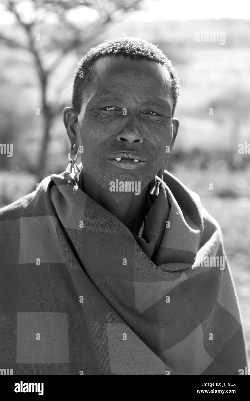 Massai africano retrato Foto de stock