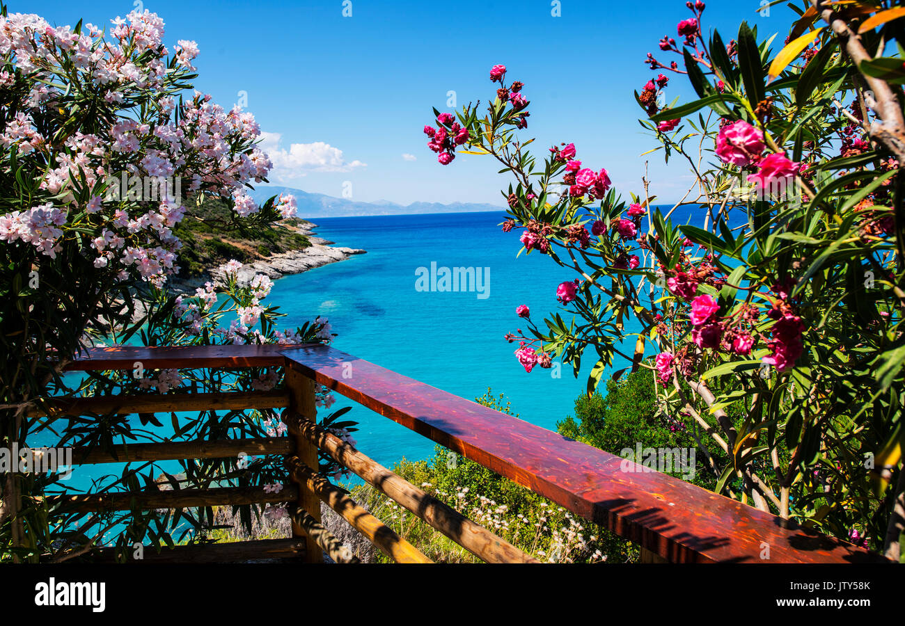 Grecia, la isla de Zakynthos. Uno de los lugares más bellos del mundo. El mar Jónico. Foto de stock