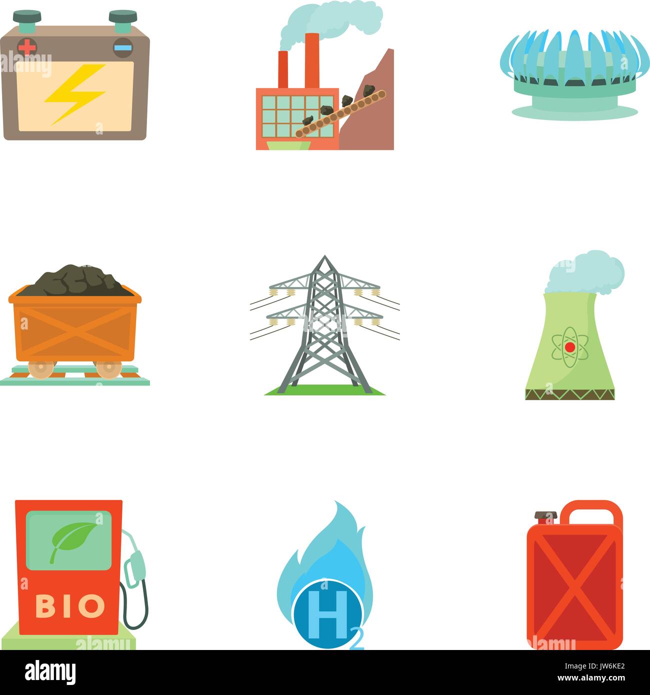Iconos de recursos energéticos, del estilo de dibujos animados Imagen  Vector de stock - Alamy