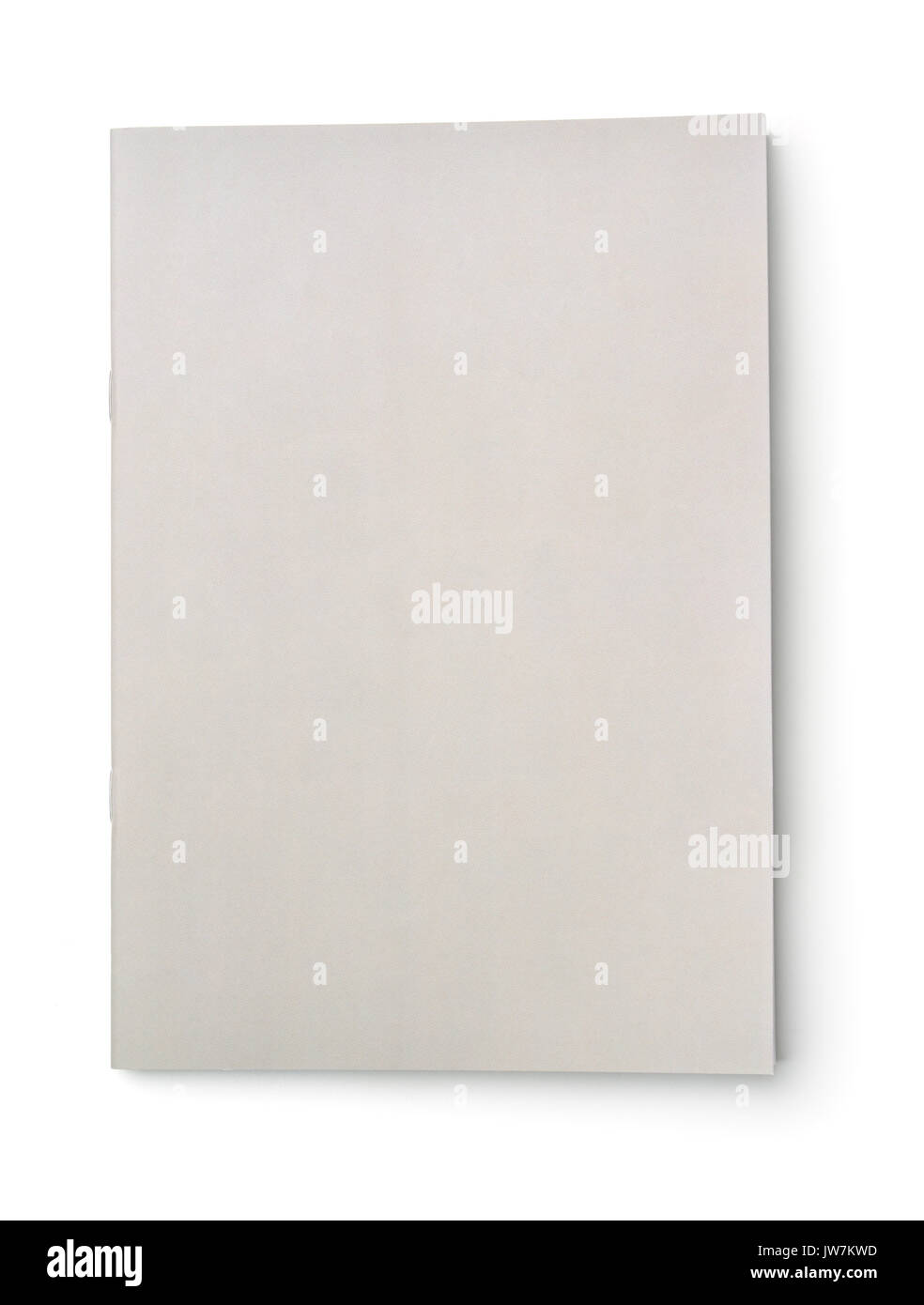 Folleto cubierta gris en blanco aislado en blanco Foto de stock