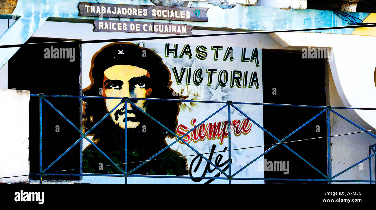 Ilustración del Che Guevara, Viñales, Cuba Foto de stock
