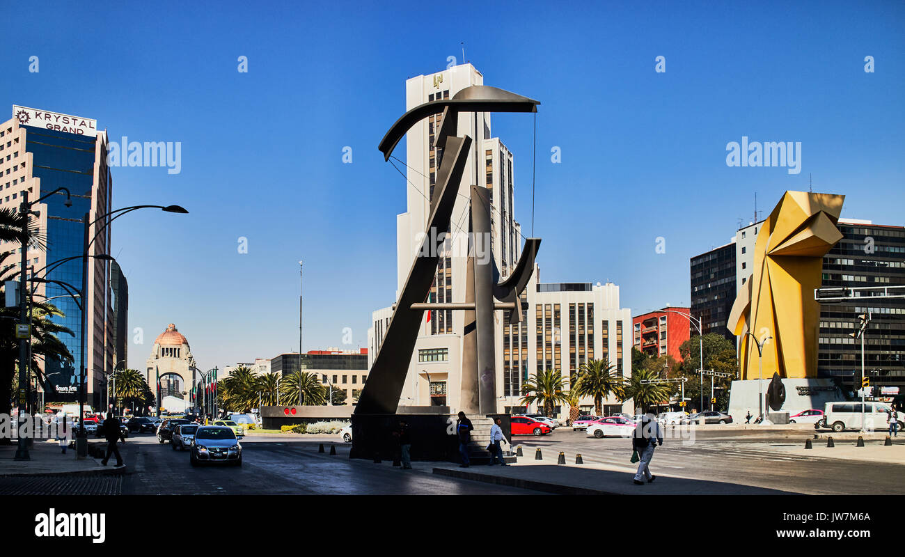 América; Centro Histórico; México; Ciudad de México; rotonda Avenida Juárez y Reforma Paseo Foto de stock