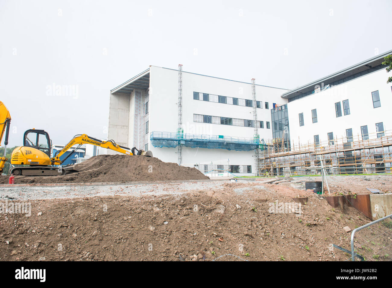 GVs de la construcción del nuevo hospital real para niños enfermos a pequeña Francia Foto de stock