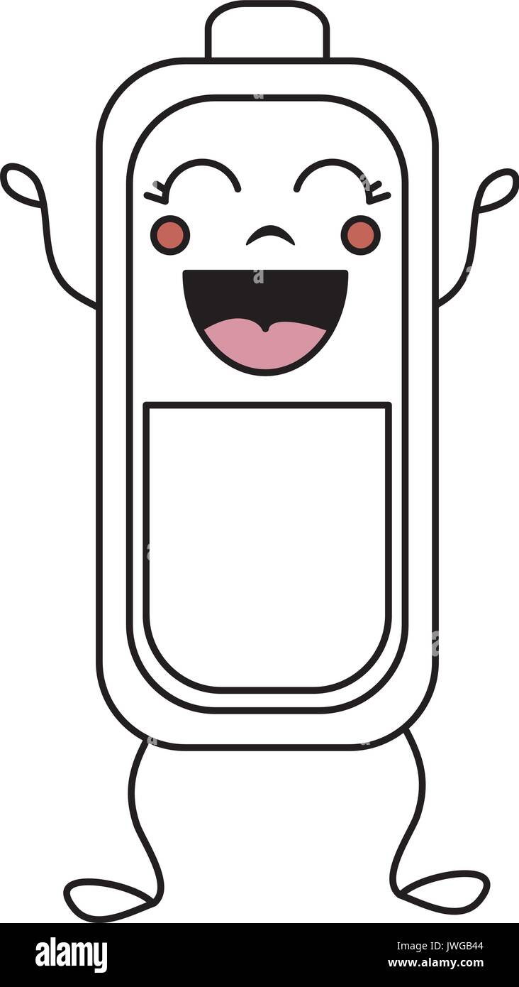 Nivel de batería kawaii ilustración Vectorial character design Imagen  Vector de stock - Alamy