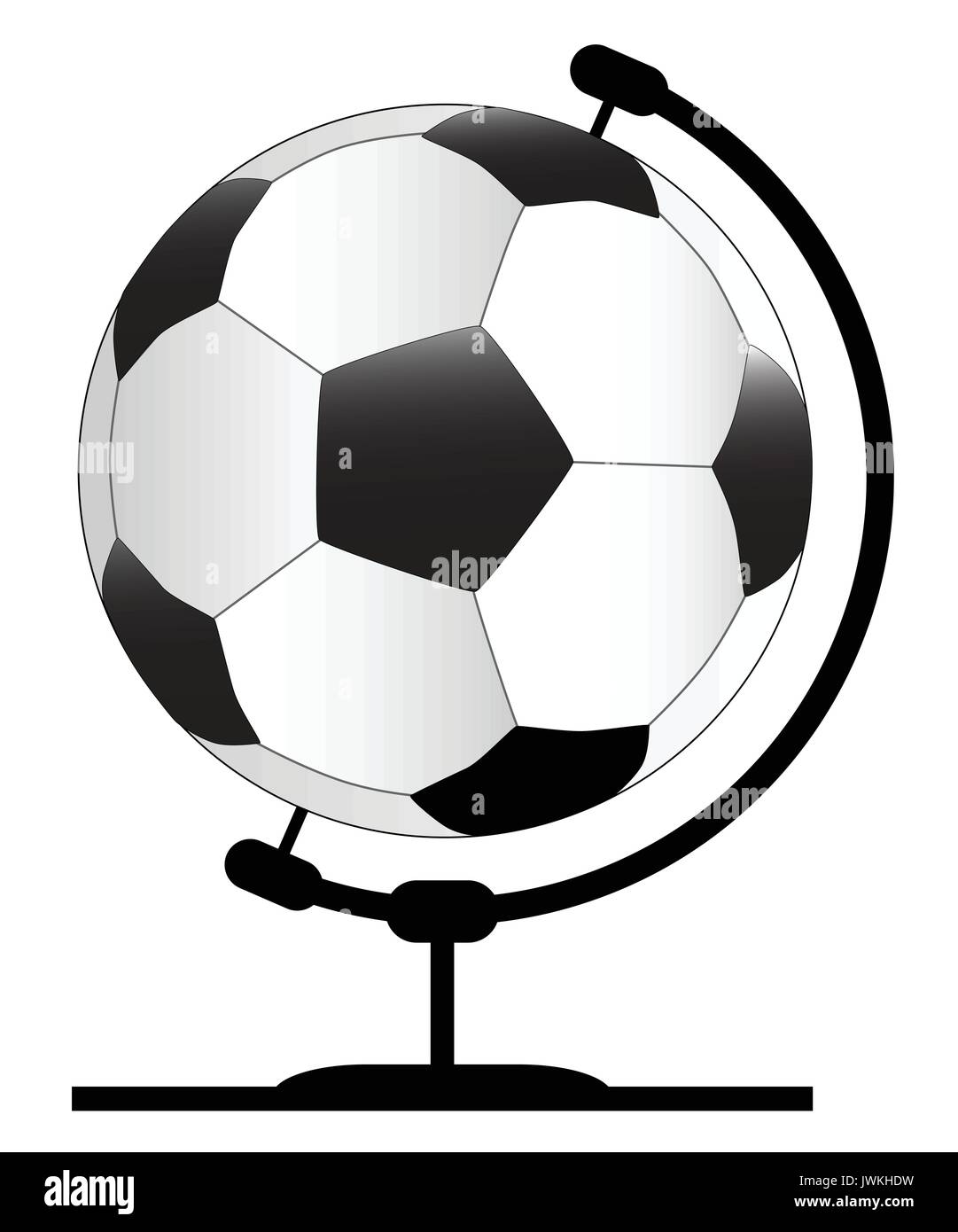 Una pelota de fútbol globo sobre un soporte con pedestal tradicional  aislado sobre un fondo blanco Imagen Vector de stock - Alamy