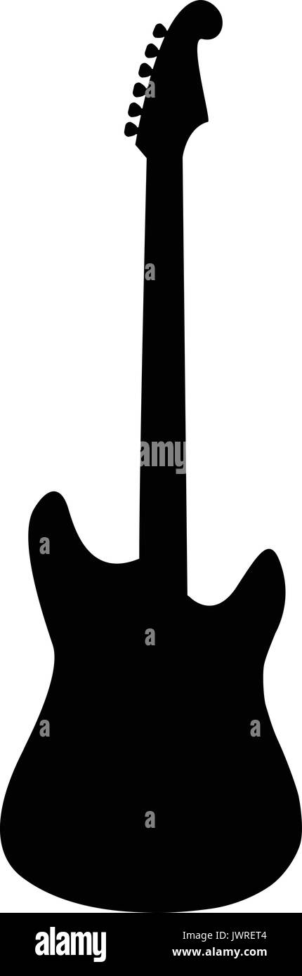 Una silueta en blanco y negro de una guitarra eléctrica Imagen Vector de  stock - Alamy