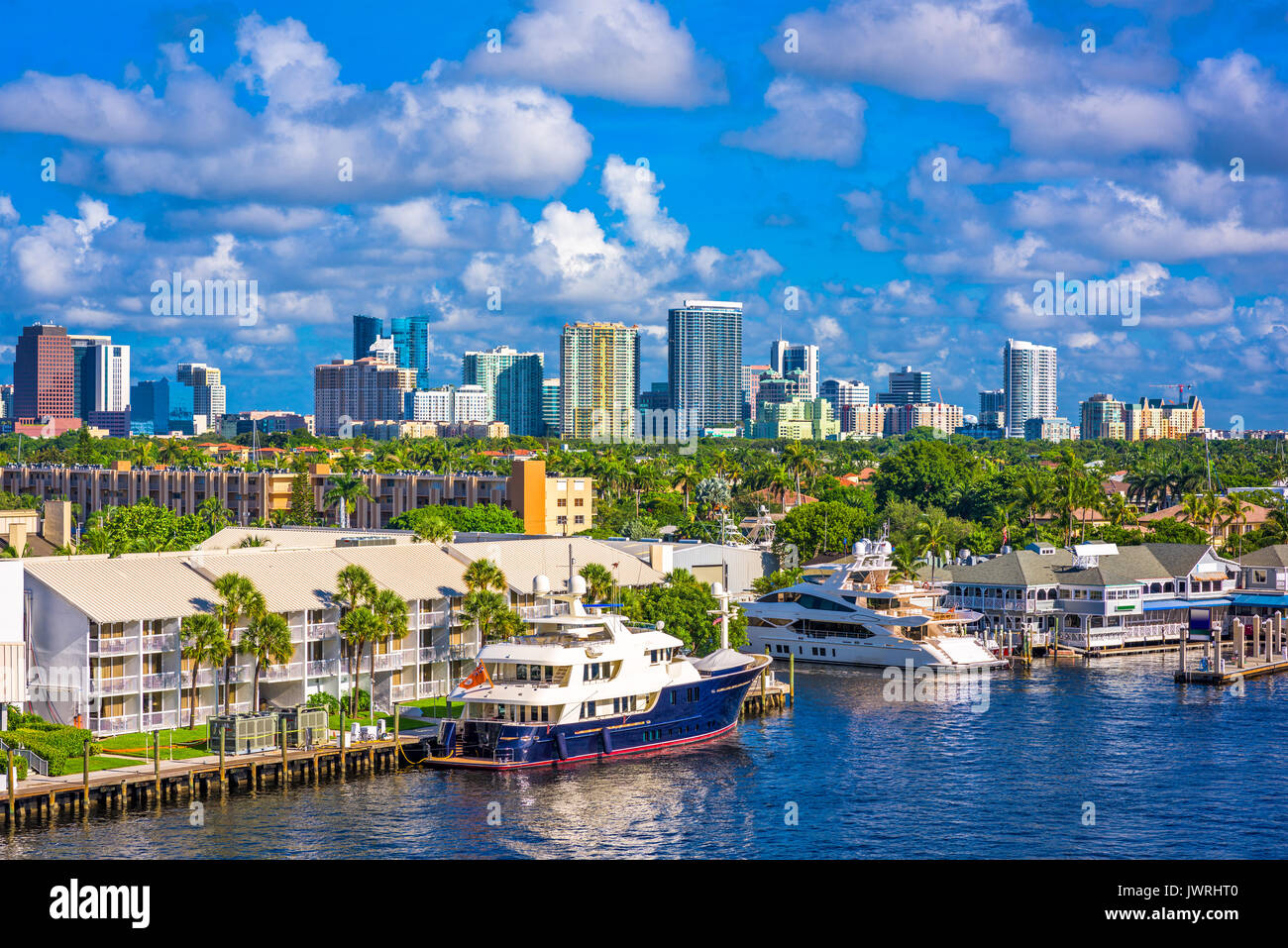 Fort Lauderdale, Florida, USA el horizonte. Foto de stock