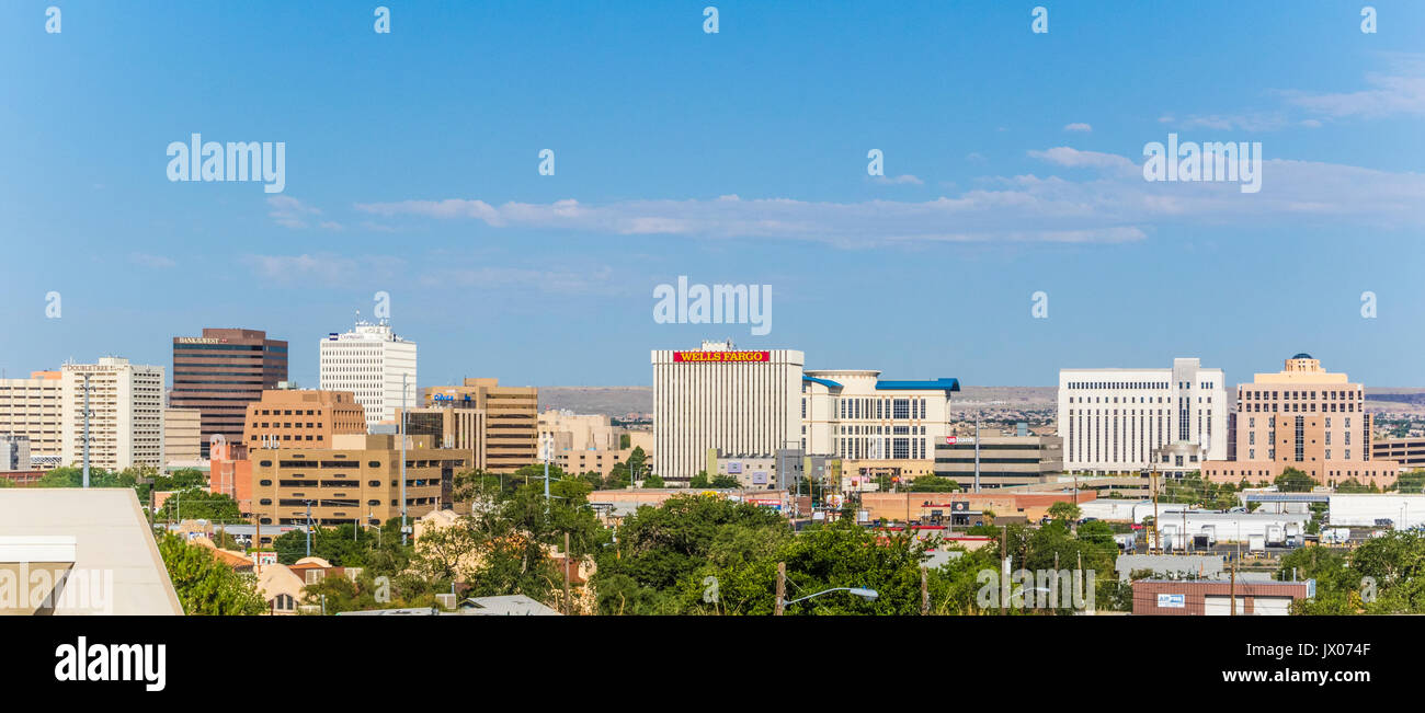 El centro de Albuquerque skyline en Albuquerque, Nuevo México. Foto de stock