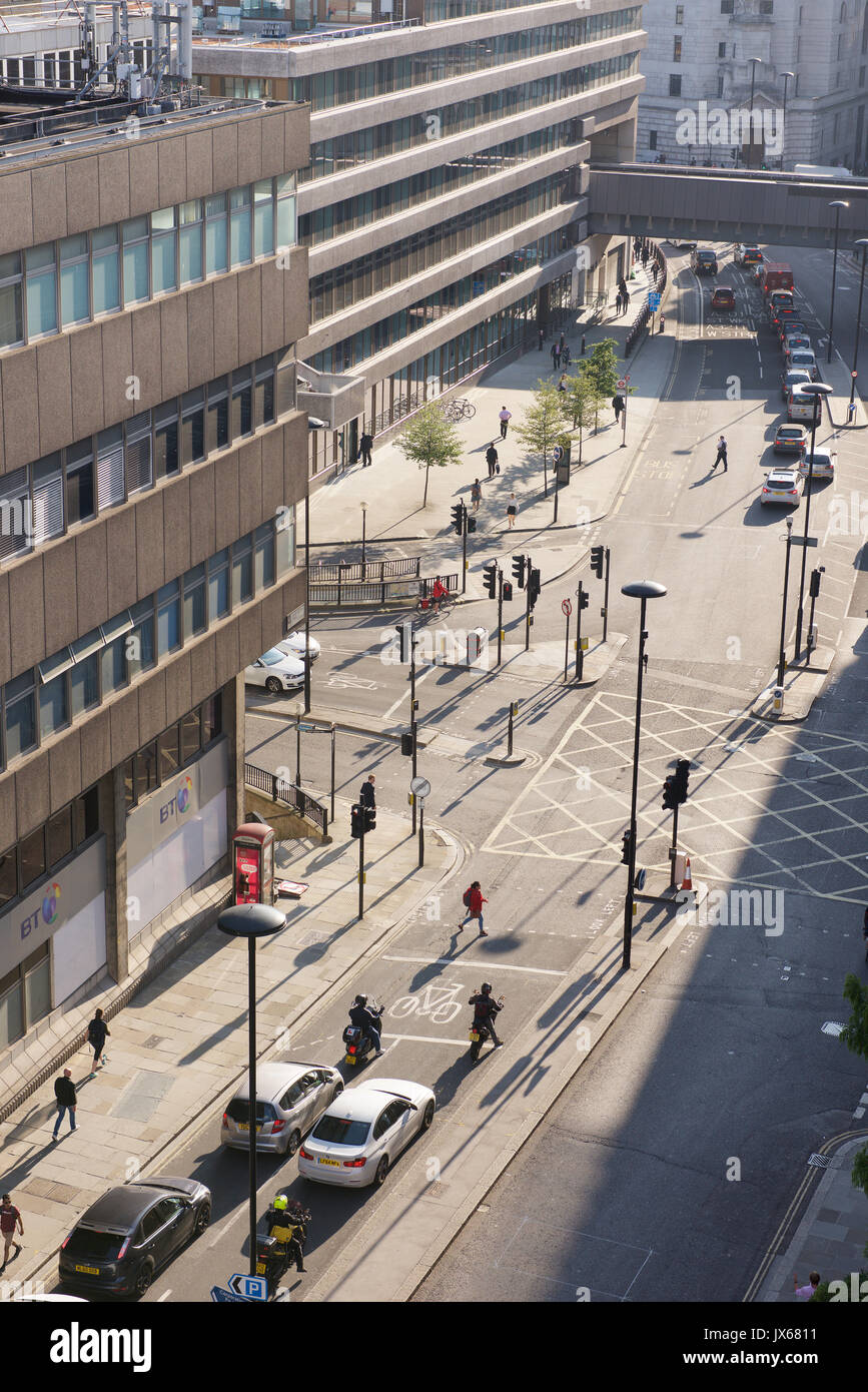 Vista de la azotea del Queen Victoria Street, Londres Foto de stock