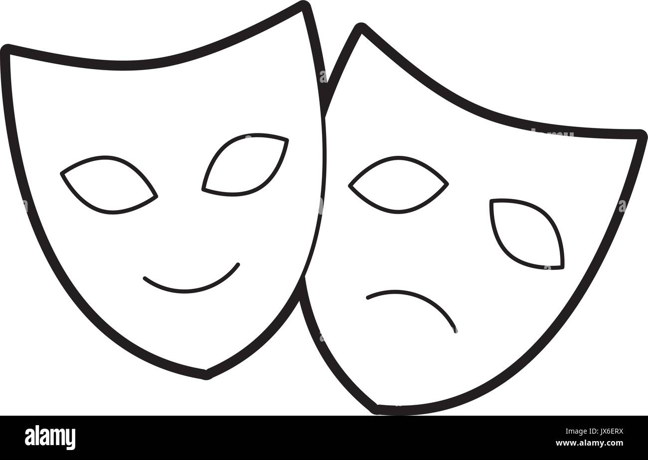 Máscaras de teatro icono aislado Imagen Vector de stock - Alamy