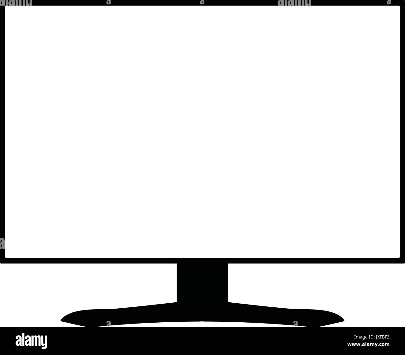 Una silueta en blanco y negro de un monitor de ordenador con una