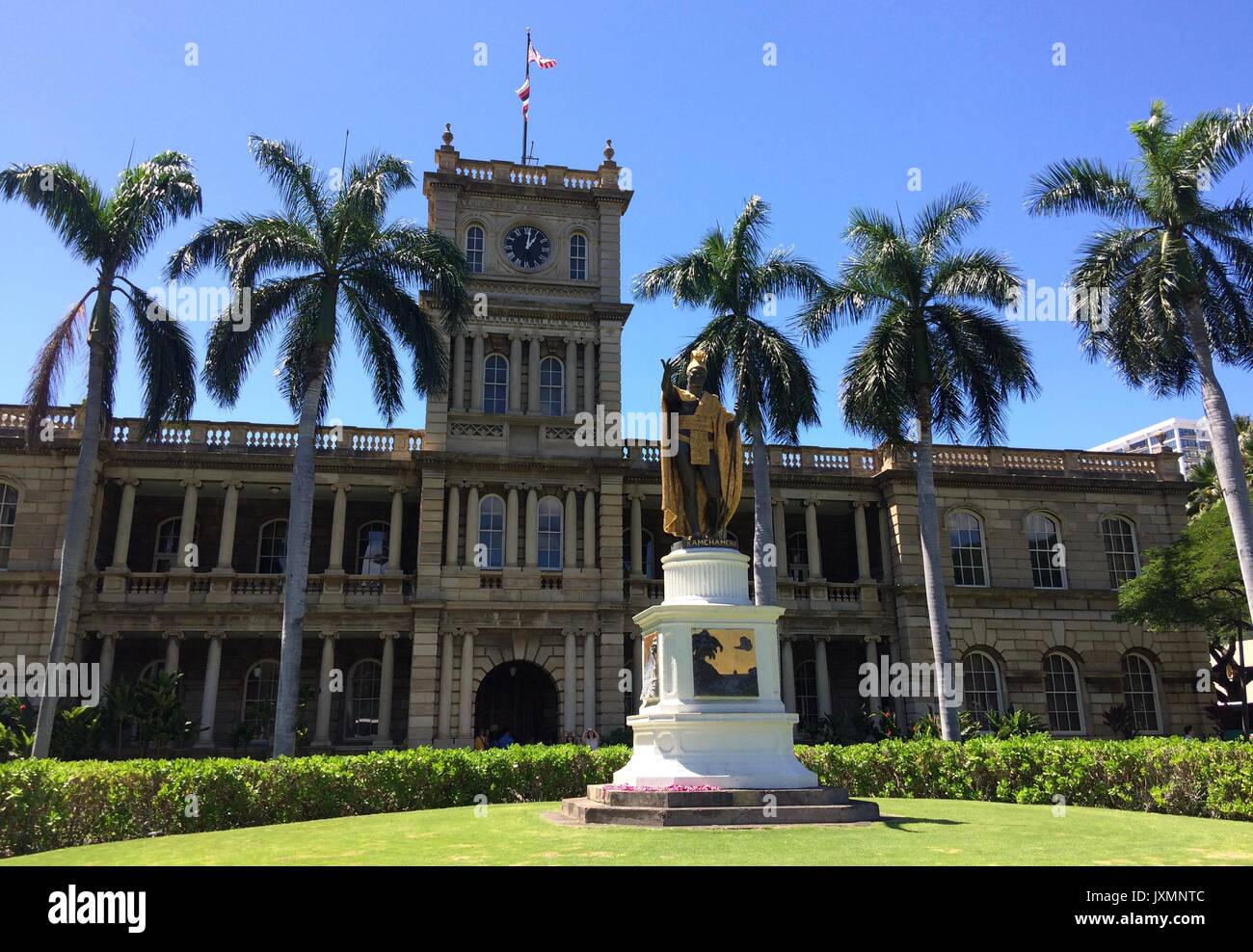 El palacio del rey Kamehameha, Honolulu, Oahu, Hawaii Foto de stock