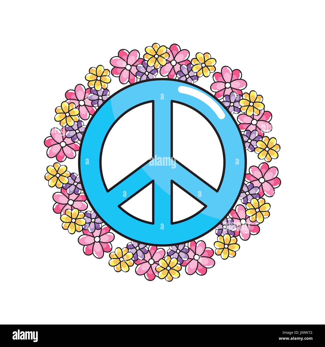 Velas Novio Óptima Emblema símbolo hippie de paz y amor Imagen Vector de stock - Alamy