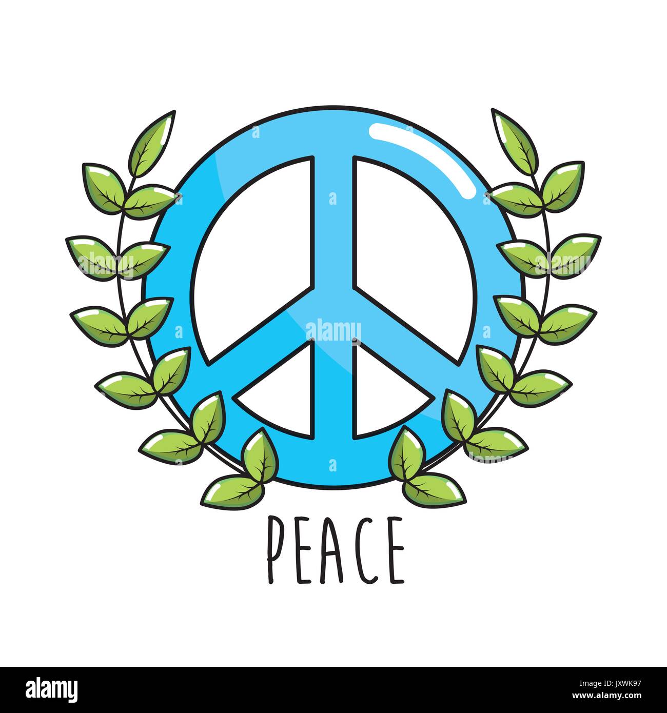 Emblema símbolo hippie de paz y amor Imagen Vector de stock - Alamy