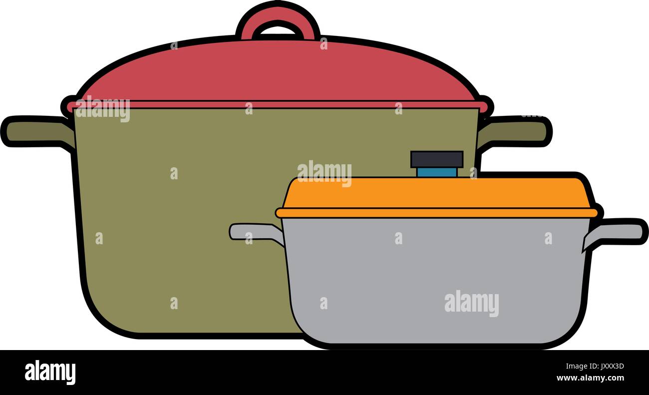 Cocina olla olla de dibujos animados para cocinar Imagen Vector de stock -  Alamy