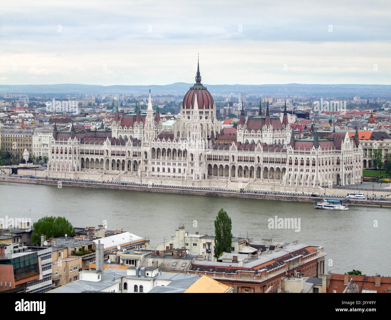 Vista aérea de la ciudad de Budapest, capital de Hungría Foto de stock