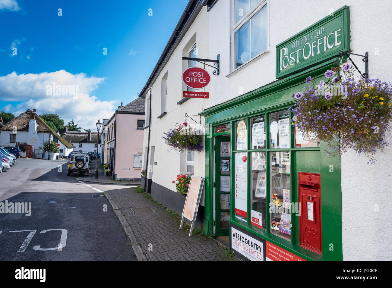 Oficina de Correos, Winkleigh Winkleigh Village, Devon, Reino Unido Foto de stock