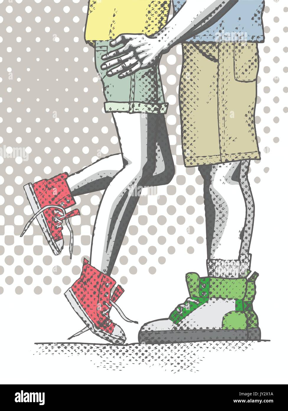 Ilustración vectorial de una mitad inferior dibujados a mano pareja de adolescentes con colores pastel Imagen Vector de stock - Alamy Ilustración vectorial de una mitad inferior dibujados a mano pareja de adolescentes con colores pastel Imagen Vector de stock - Alamy