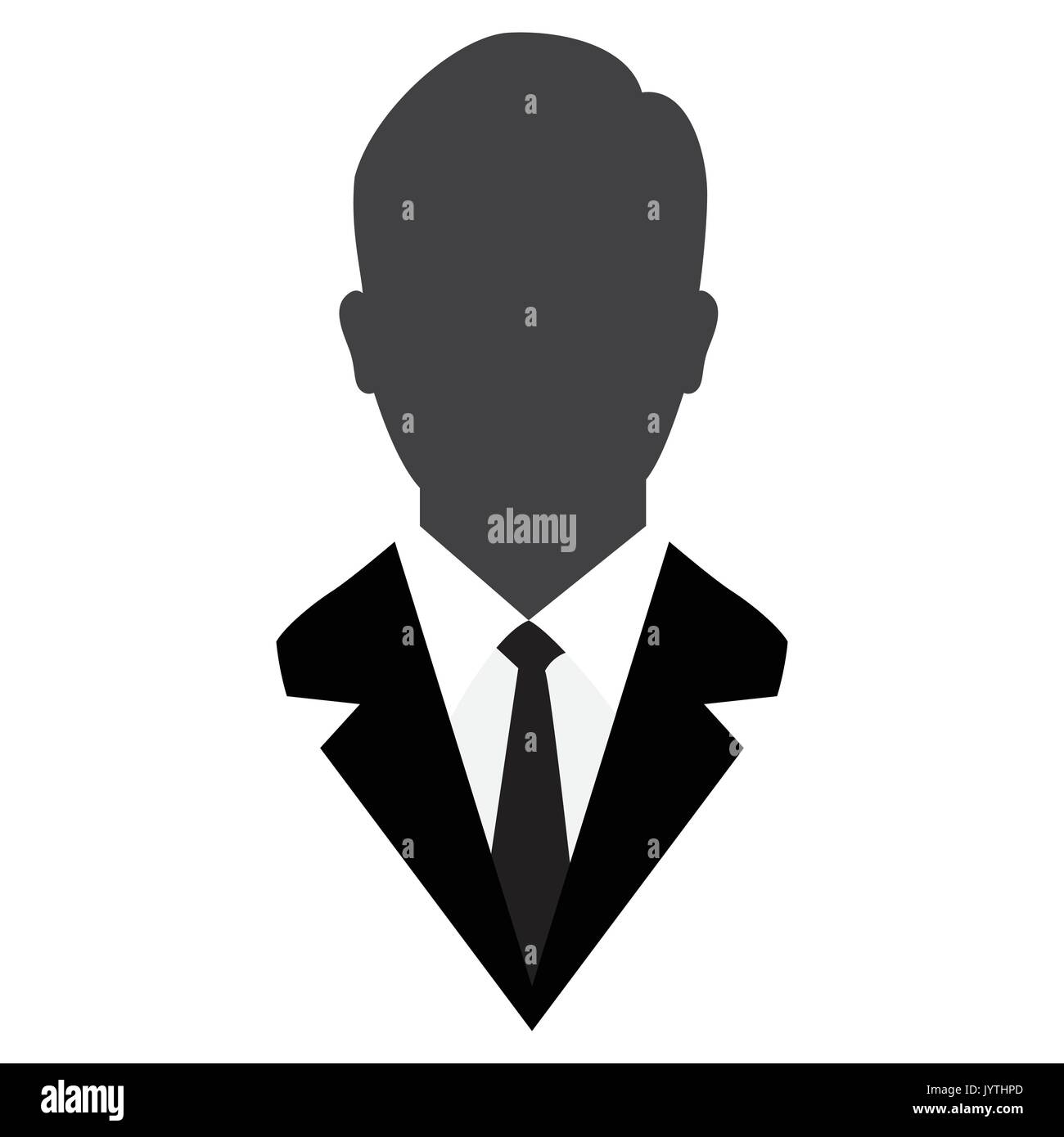 Avatar masculino en traje de negocios, el icono de usuario, símbolo icónico sobre fondo blanco - Vector diseño icónico. Ilustración del Vector