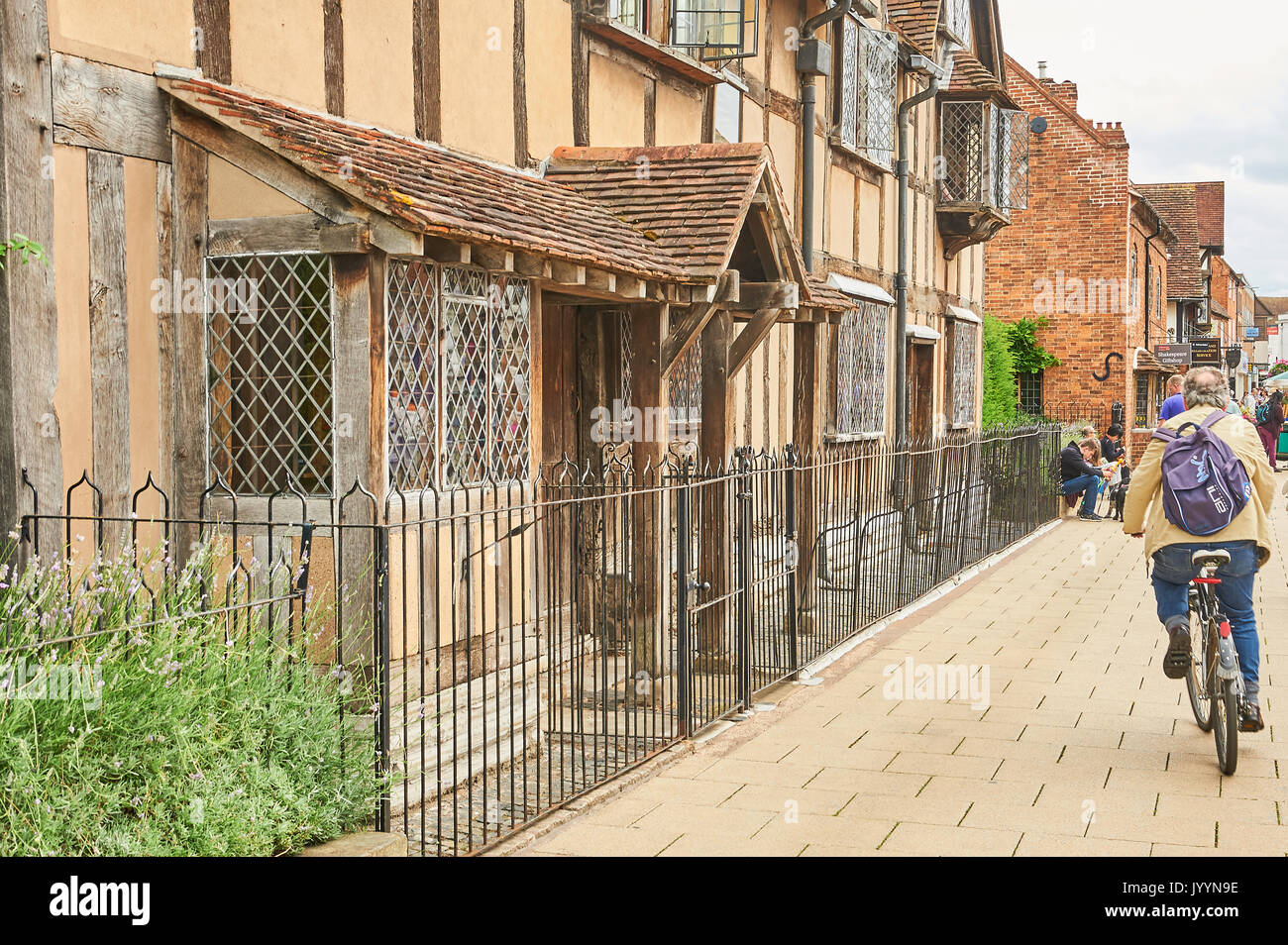 El lugar de nacimiento de William Shakespeare, un edificio de entramado de madera medievales en Stratford upon Avon, Warwickshire, es un edificio histórico protegido. Foto de stock