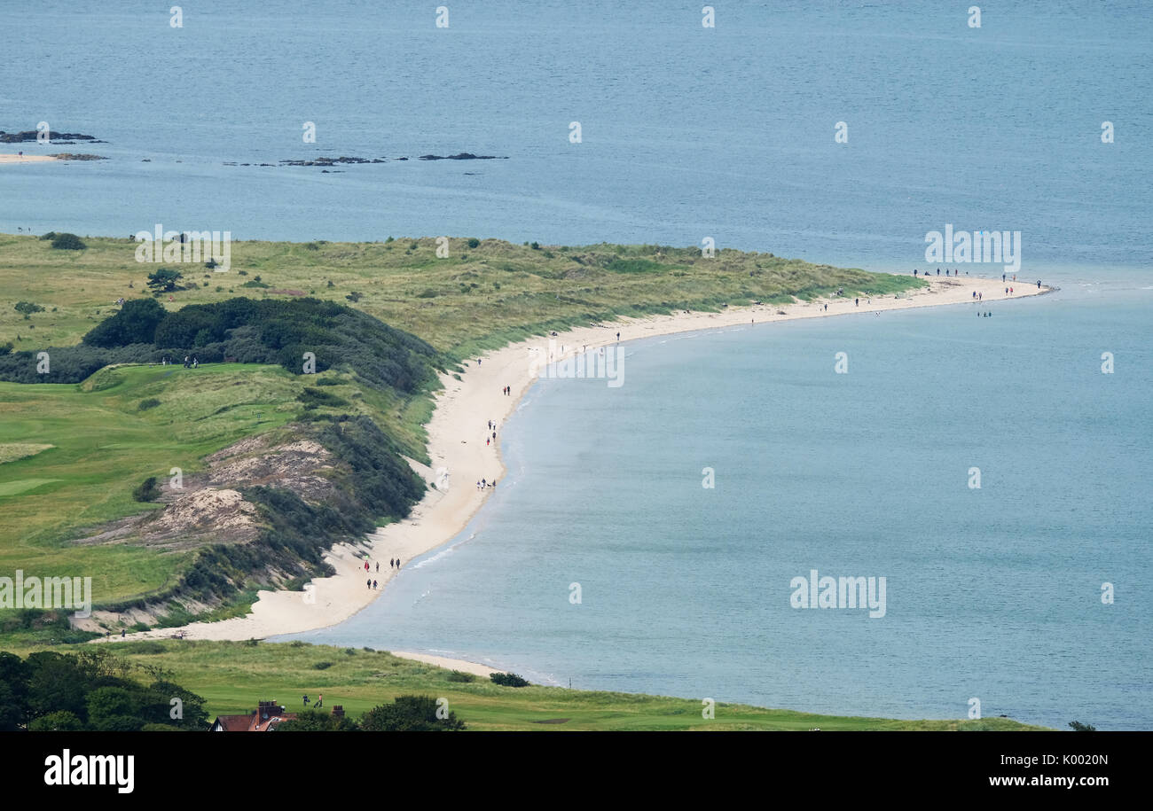 La bahía oeste y el Oeste Enlaces, North Berwick West Lothian. Foto de stock