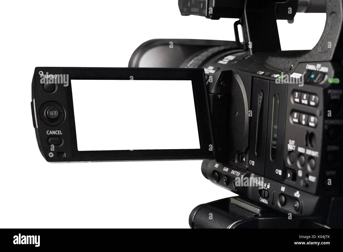Cortar la cámara de vídeo de alta definición y el visor Fotografía de stock  - Alamy