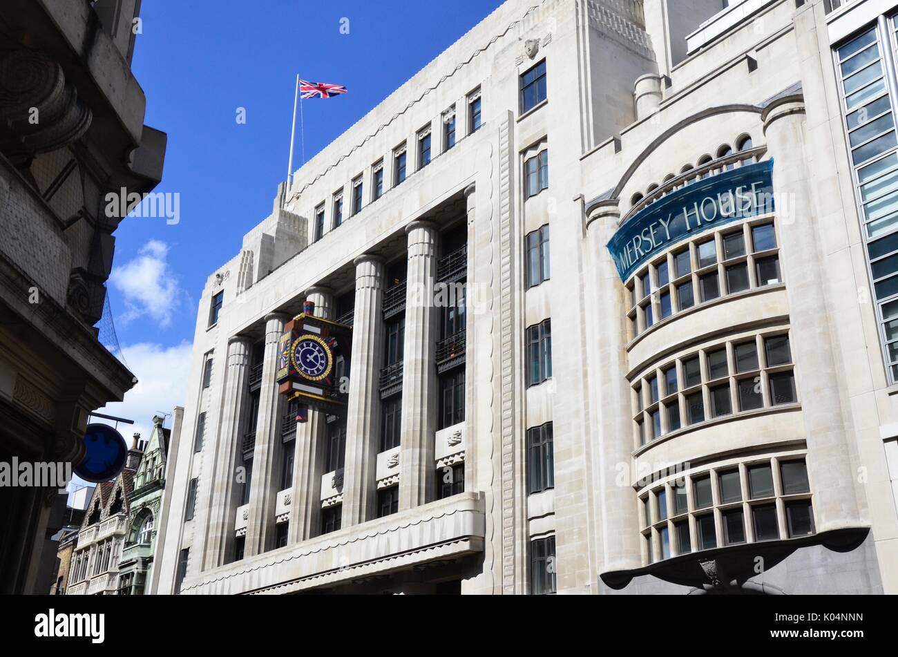 Oficinas de Art Decó en Fleet Street, Londres, Inglaterra Foto de stock