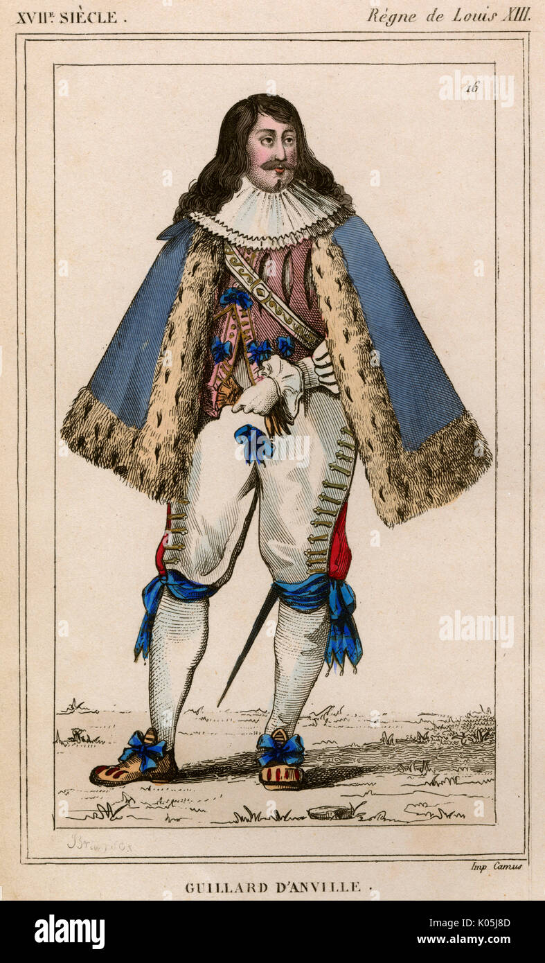 GUILLARD D'Anville miembro francés de la corte de Louis XIII y poeta (autor de 'La Chastete') Fecha: FL. 1625 Foto de stock