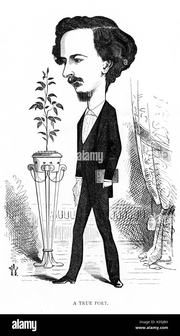 Algernon Charles Swinburne (1837 - 1909) Escritor Fecha: Foto de stock