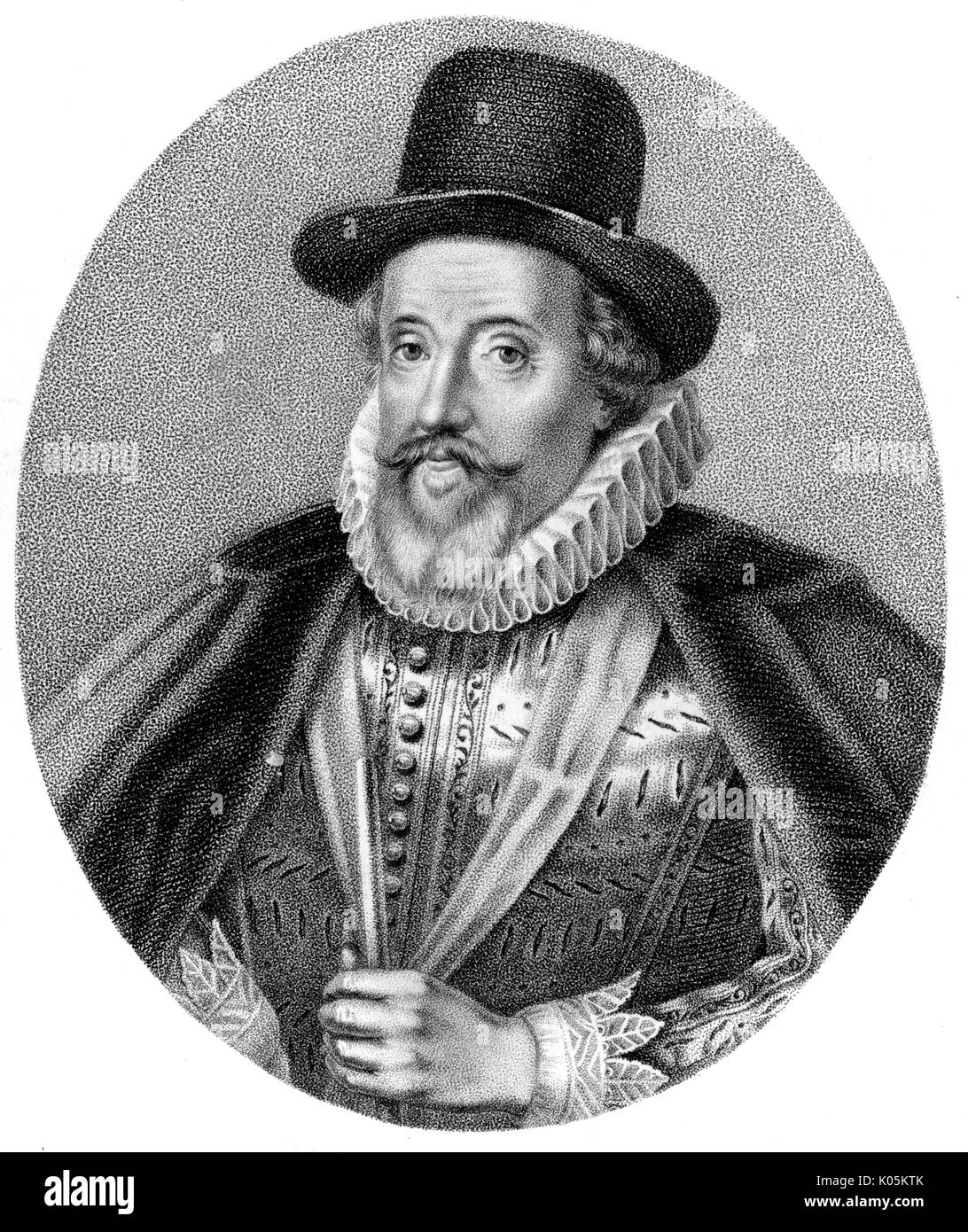 Thomas Howard (1561 - 1626), primer conde de Suffolk comandante naval y estadista, multado por malversación de fondos (probablemente instigada por su primera esposa) Fecha: Foto de stock