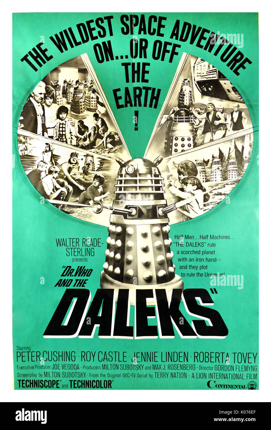 DR. La OMS y los DALEKS, 1965. Original Vintage póster de película  protagonizada por Peter Cushing, Roy Castillo y Jennie Linden. Dirigida por  Gordon Fleming, esta película de bajo presupuesto del BBC