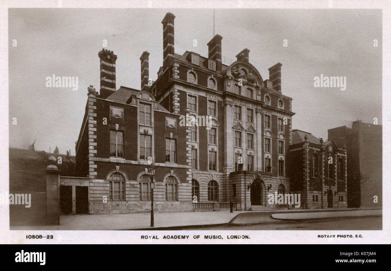 Royal Academy of Music, Marylebone Road, London - Parte de la Universidad de Londres . Fecha: circa 1920 Foto de stock