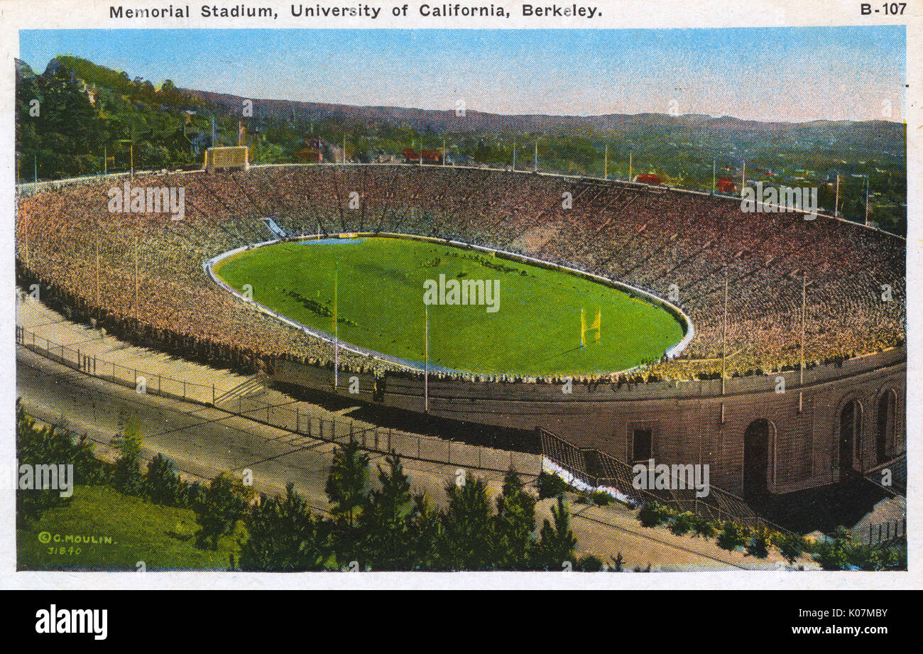 El Memorial Stadium, de la Universidad de California, Berkeley, Estados Unidos. Fecha: circa 1933 Foto de stock