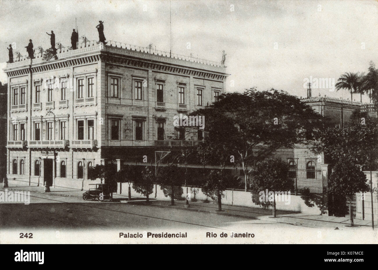 Rio de Janeiro, Brasil - El Palacio Presidencial. Fecha: circa 1910s Foto de stock
