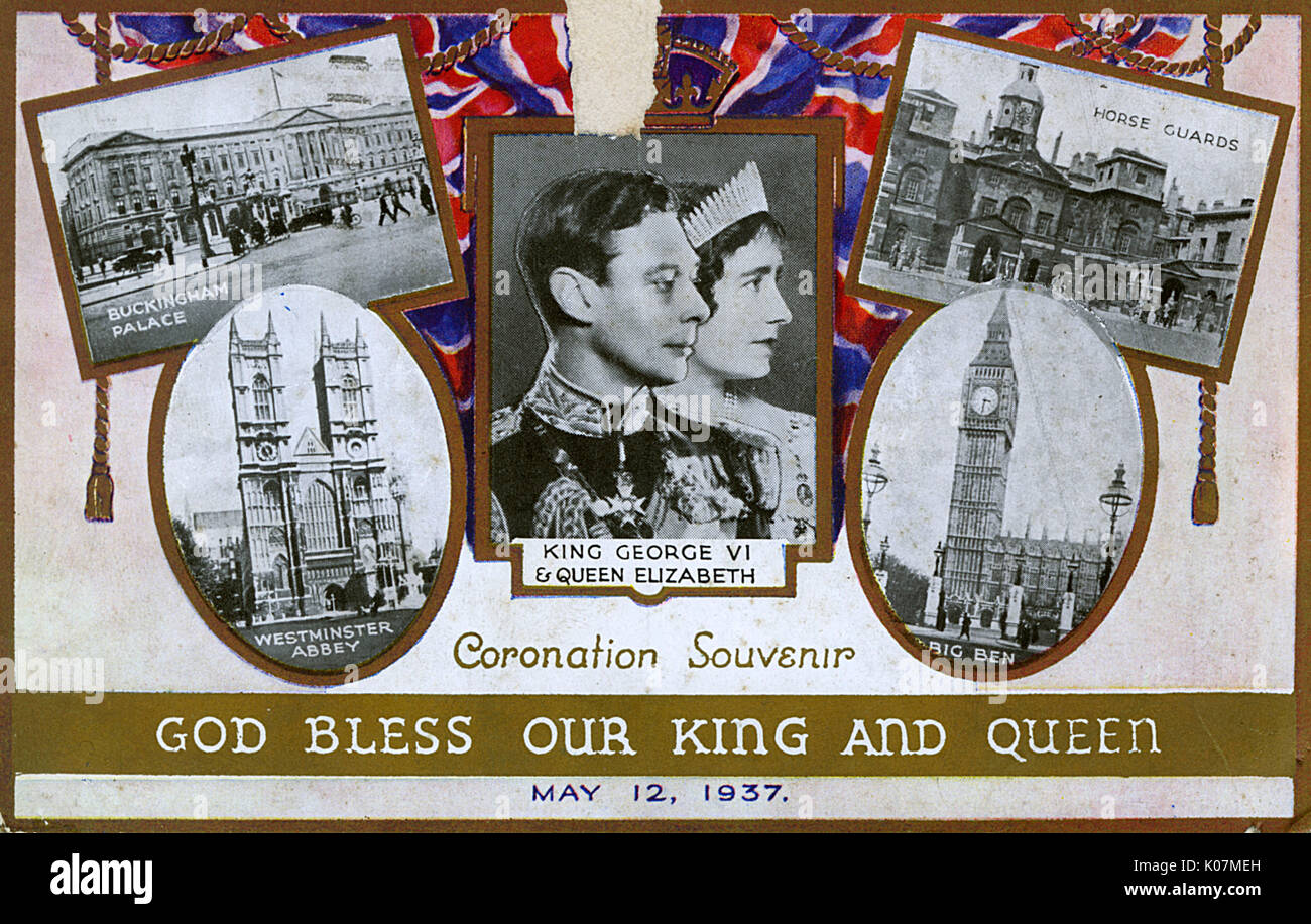 Coronación del rey Jorge VI y la reina Isabel Foto de stock
