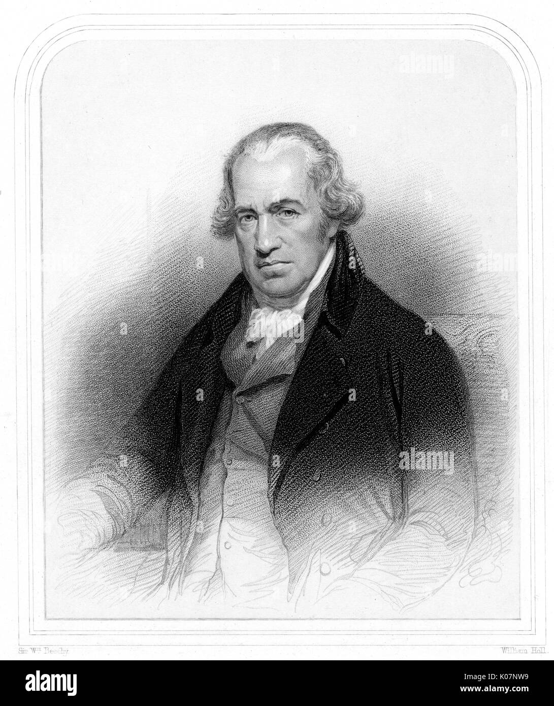 James Watt (1736 - 1819) inventor escocés, ingeniero mecánico y químico Fecha: Foto de stock